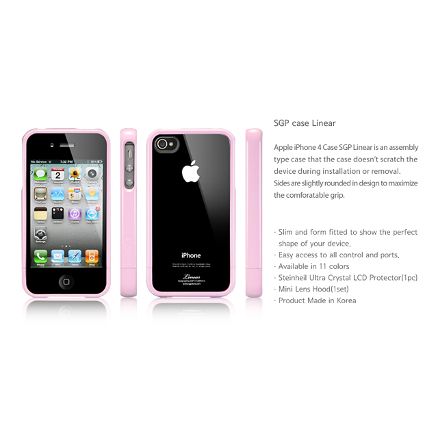 【iPhone4S/4 ケース】SGP Case Linear Crystal Series [Sherbet Pink]goods_nameサブ画像