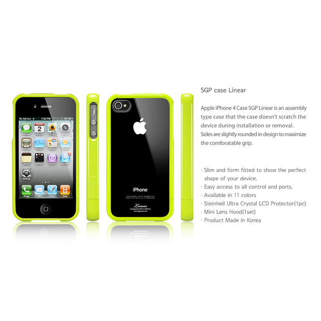 【iPhone4S/4 ケース】SGP Case Linear Crystal Series [Lime]goods_nameサブ画像