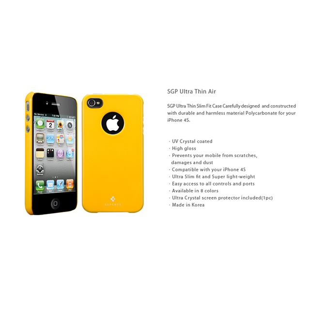 【iPhone4S/4 ケース】SGP Case Ultra Thin Air Pastel Series [Reventon Yellow]goods_nameサブ画像