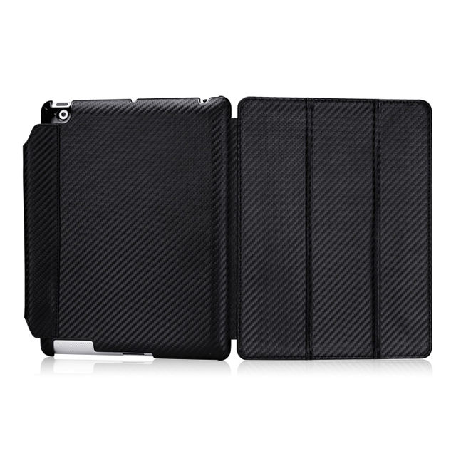 【iPad(第3世代/第4世代) iPad2 ケース】CarbonLook with Front cover for iPad (第3世代)/iPad 2 ブラックサブ画像