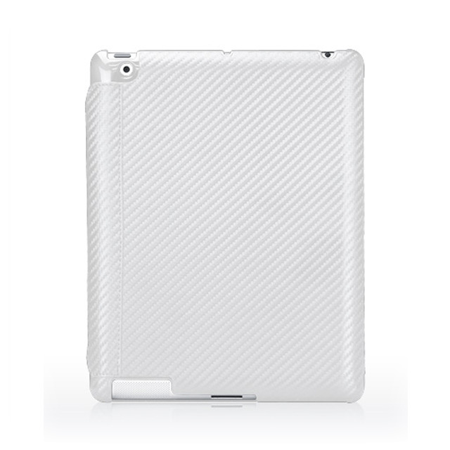 【iPad(第3世代/第4世代) iPad2 ケース】CarbonLook with Front cover for iPad (第3世代)/iPad 2 ホワイト