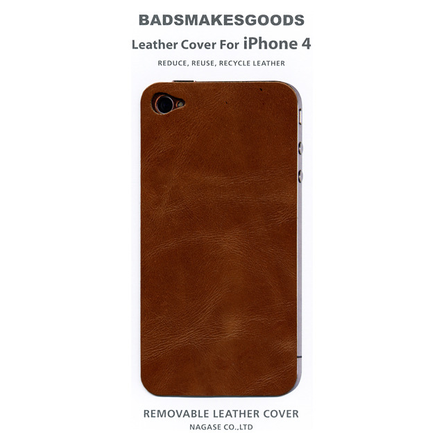 【iPhone4S/4 ケース】BADSMAKESGOODS レザーカバー (Brown) 