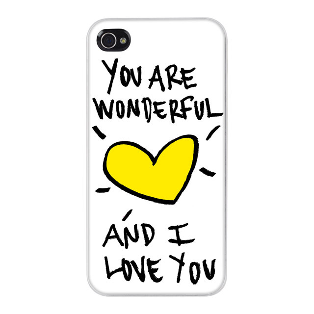 【iPhone ケース】iPhone4/4S用リサイクル保護PCケース/You are wonderful(イエローハート)