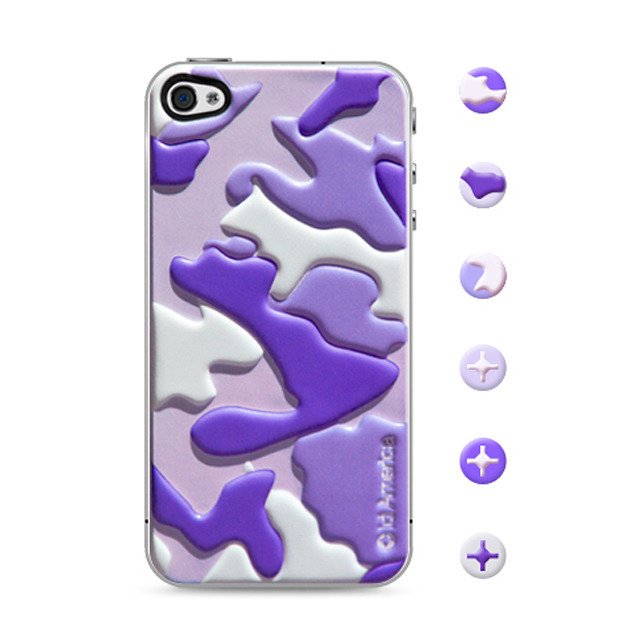 【iPhone4S/4 スキンシール】CUSHI CAMO Purple