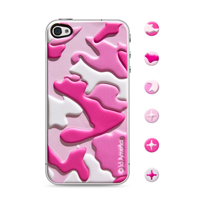 【iPhone4S/4 スキンシール】CUSHI CAMO Pink