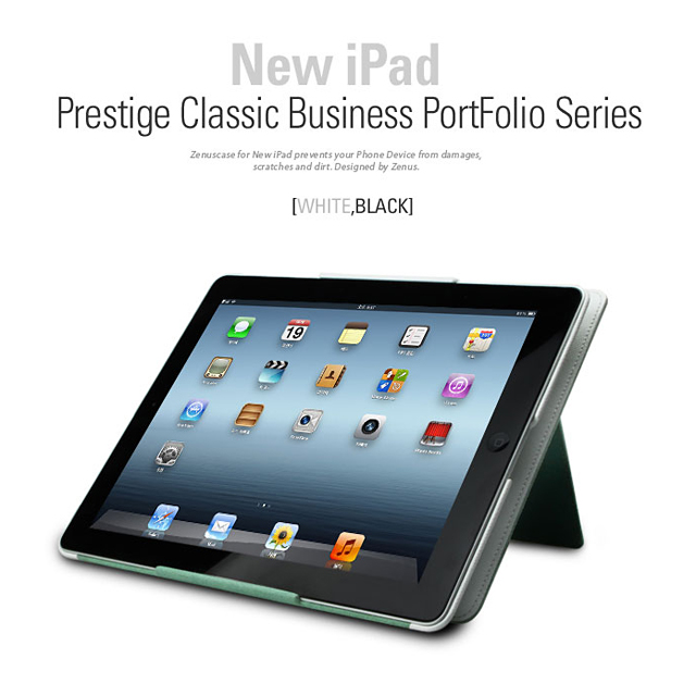 【iPad(第3世代) ケース】Prestige Classic Business Portfolio ホワイトサブ画像