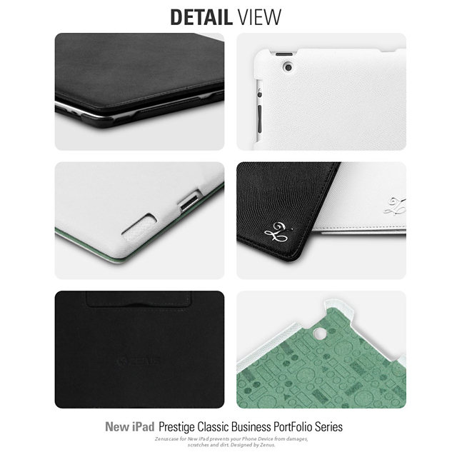 【iPad(第3世代) ケース】Prestige Classic Business Portfolio ホワイトサブ画像