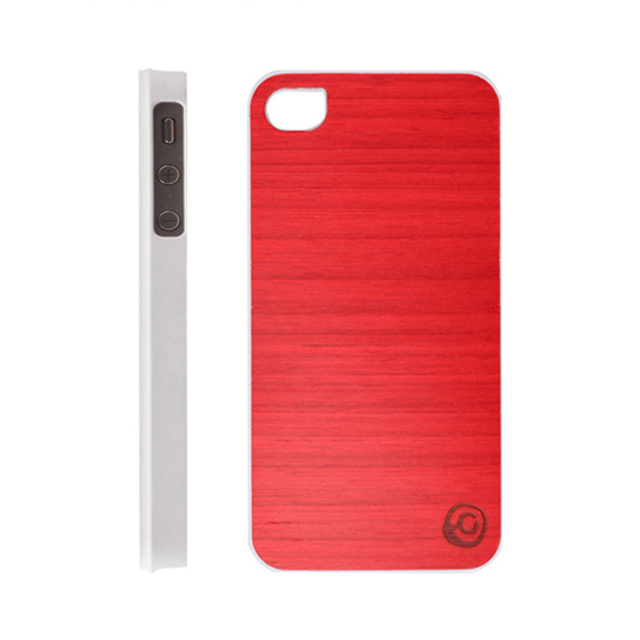 【iPhone4S/4 ケース】Real wood case Vivid Poroporo Red Whiteサブ画像