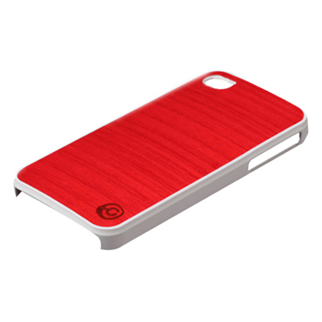 【iPhone4S/4 ケース】Real wood case Vivid Poroporo Red Whitegoods_nameサブ画像