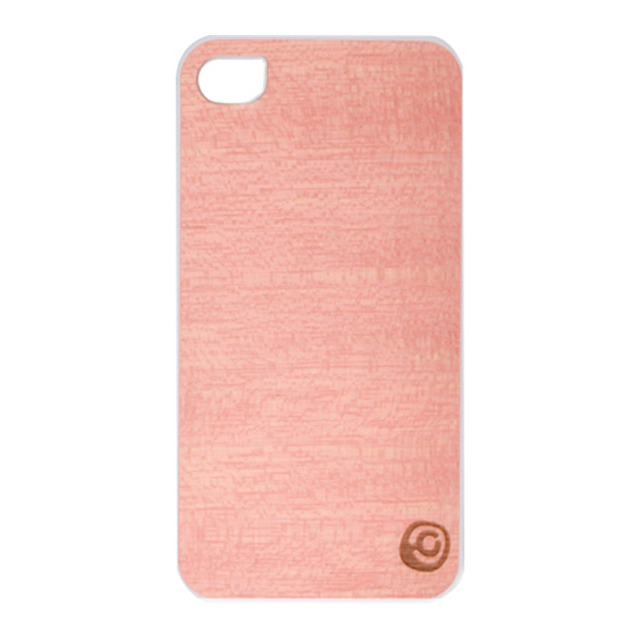 【iPhone4S/4 ケース】Real wood case Vivid Amapa Pink White