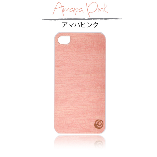 【iPhone4S/4 ケース】Real wood case Vivid Amapa Pink Whiteサブ画像