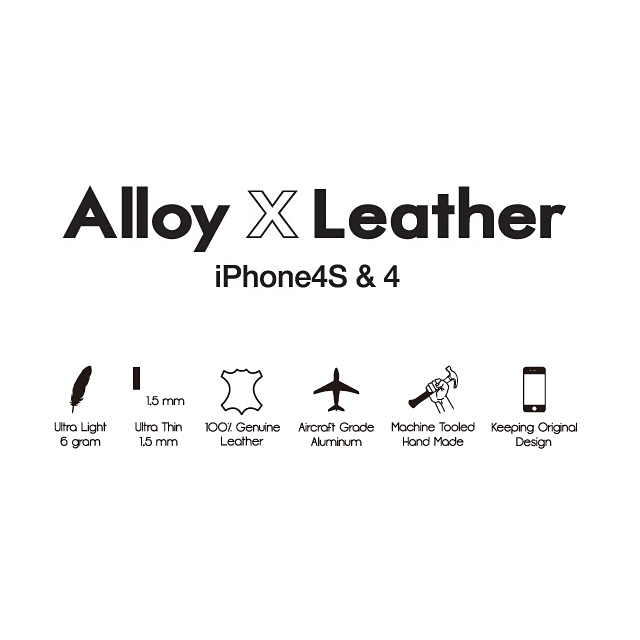 Alloy X Leather Bumper for iPhone 4/4S - Silvergoods_nameサブ画像