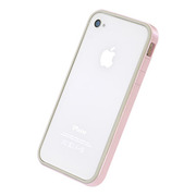 フラットバンパーセット for iPhone4S/4(パールピン...