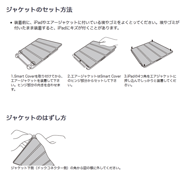 【iPad(第3世代/第4世代) iPad2 ケース】エアージャケットセット (クリア)サブ画像