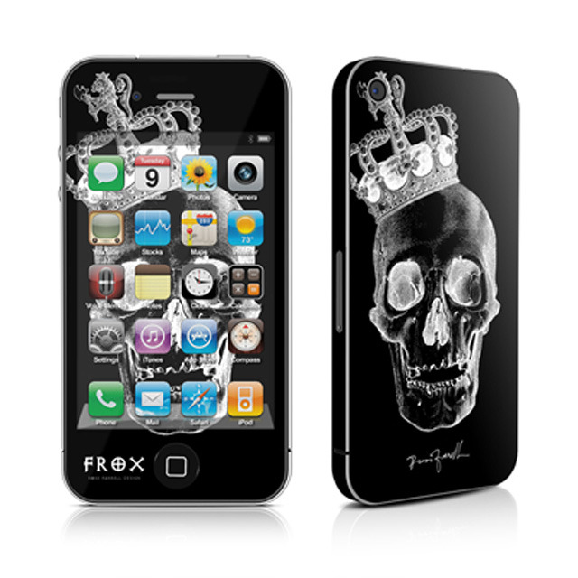 【iPhone4S/4 スキンシール】Decalgirl【Skull King Black】