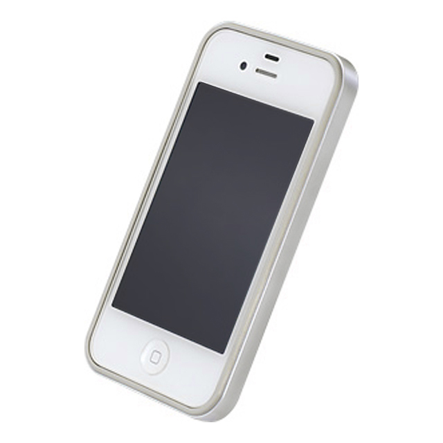 【限定】【iPhone ケース】フラットバンパーセット for iPhone4S/4(シルバー/ エラストマー白)