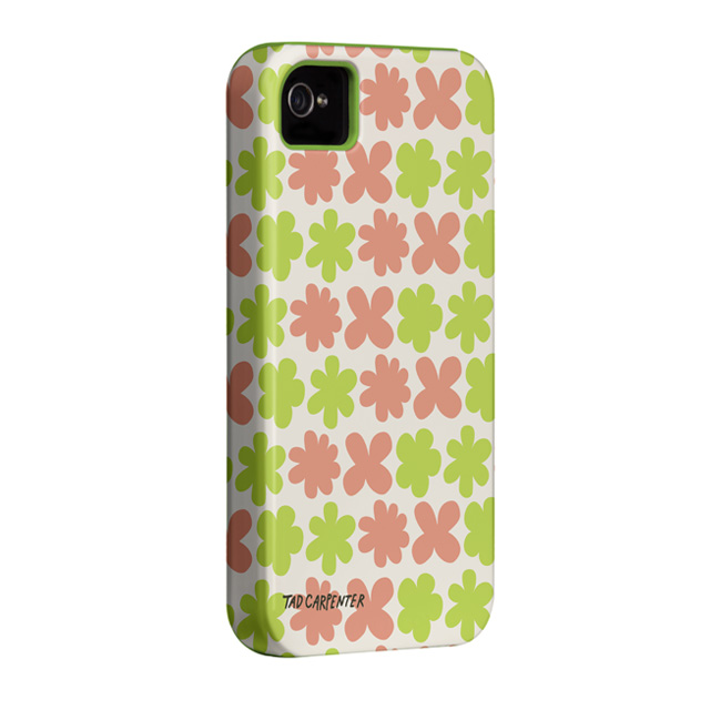 【iPhone ケース】Case-Mate iPhone 4S / 4 Hybrid Tough Case, ”I Make My Case” Tad Carpenter - Abstract Flowers/Liner Green (7496c)サブ画像