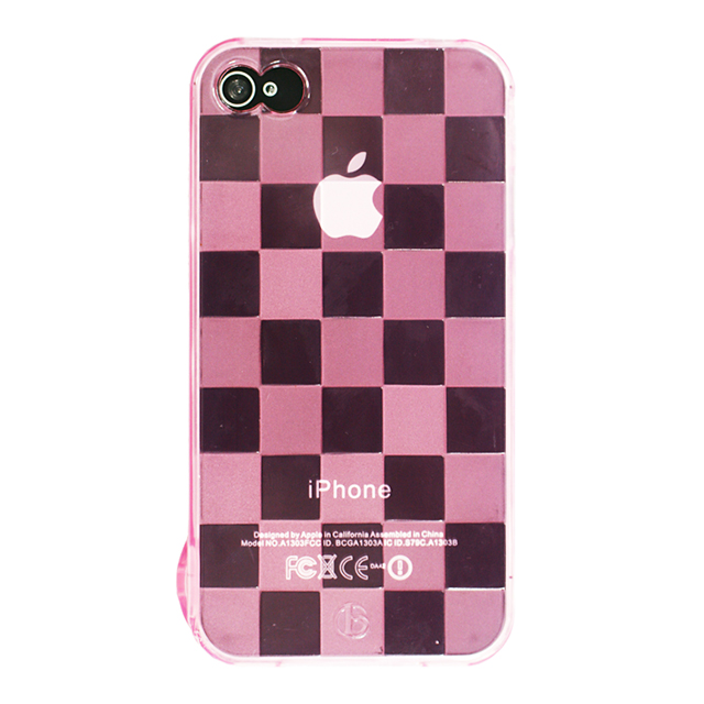 【iPhone ケース】ストラップホール付き市松模様iPhone4S/4ケース(ピンク)goods_nameサブ画像