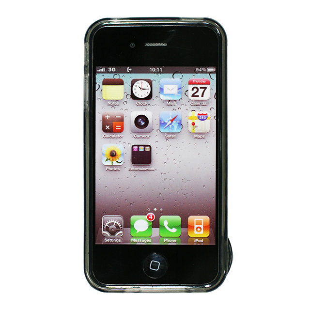 【iPhone ケース】ストラップホール付き市松模様iPhone4S/4ケース(グレー)サブ画像