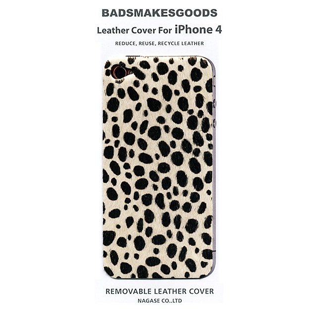 【iPhone4S/4 ケース】BADSMAKESGOODS レザーカバー (Fur-PantherWhite)