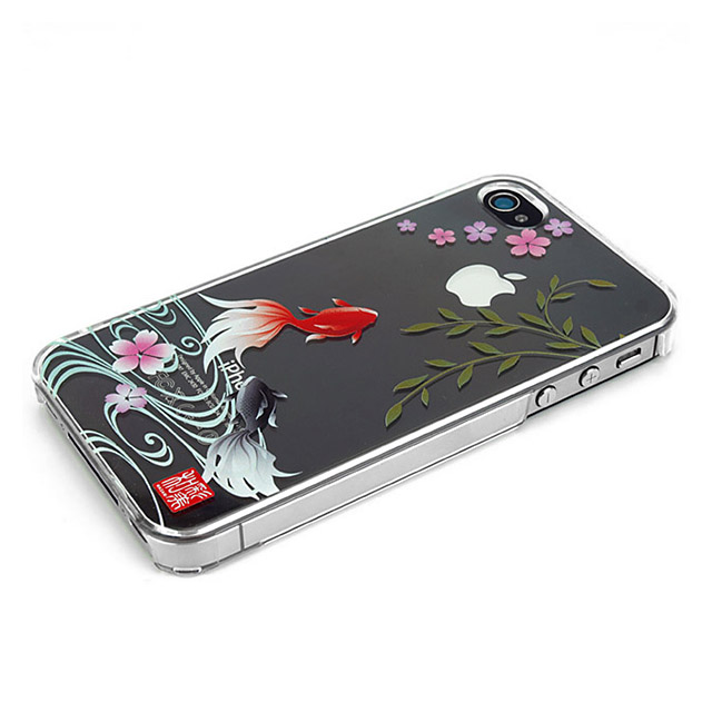 【iPhone ケース】和彩美「ふるる」：iPhone4S/4用堅装飾カバー透し(散桜に金魚)goods_nameサブ画像