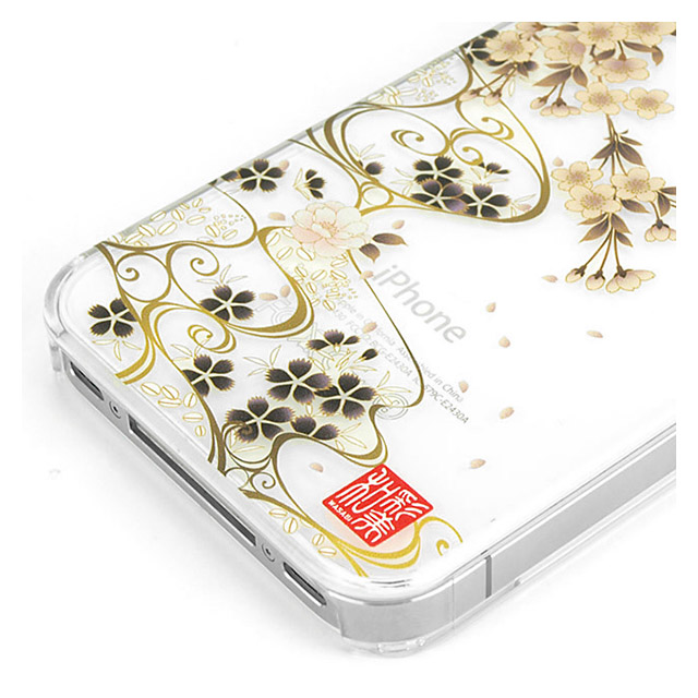 【iPhone ケース】和彩美「ふるる」：iPhone4S/4用堅装飾カバー透し(夜桜に流水)goods_nameサブ画像