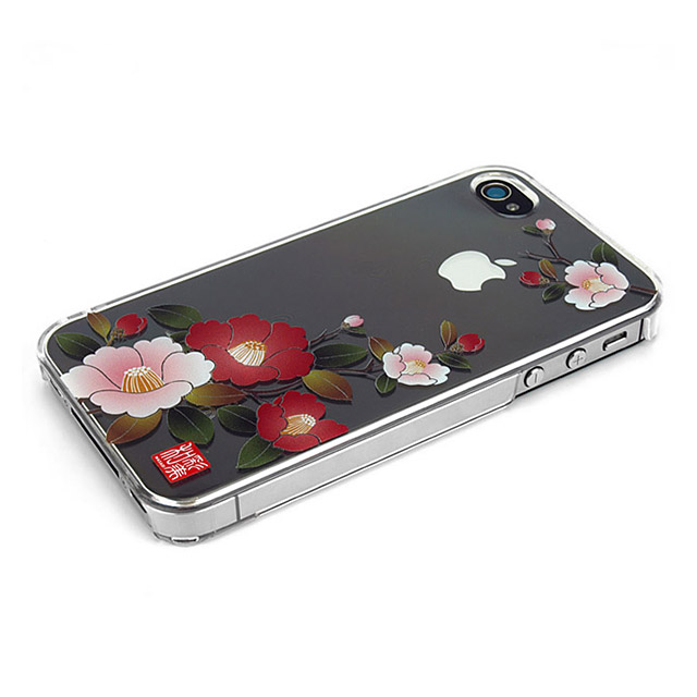 【iPhone ケース】和彩美「ふるる」：iPhone4S/4用堅装飾カバー透し(朱椿<雪>)goods_nameサブ画像