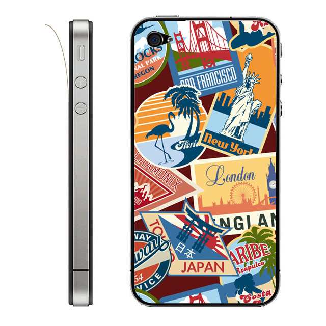 【iPhone4S/4 スキンシール】Leaflick スキンシール （World travel）goods_nameサブ画像