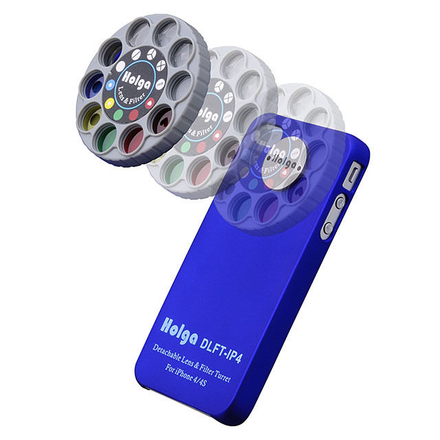 【iPhone ケース】ダイヤル着脱可能 HOLGAアートエフェクターfor iPhone 4S/4(Metalic Blue)