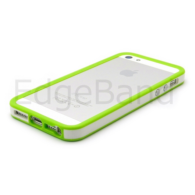 【iPhoneSE(第1世代)/5s/5 ケース】ハイブリッドバンパー Edge Band (GreenRim*White)goods_nameサブ画像