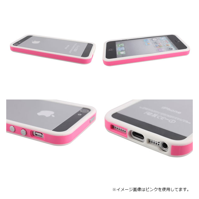 【iPhoneSE(第1世代)/5s/5 ケース】ハイブリッドバンパー Edge Band (GreenRim*White)goods_nameサブ画像