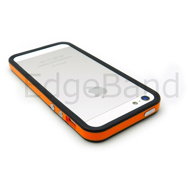 【iPhoneSE(第1世代)/5s/5 ケース】ハイブリッドバンパー Edge Band (BlackRim*Orange)