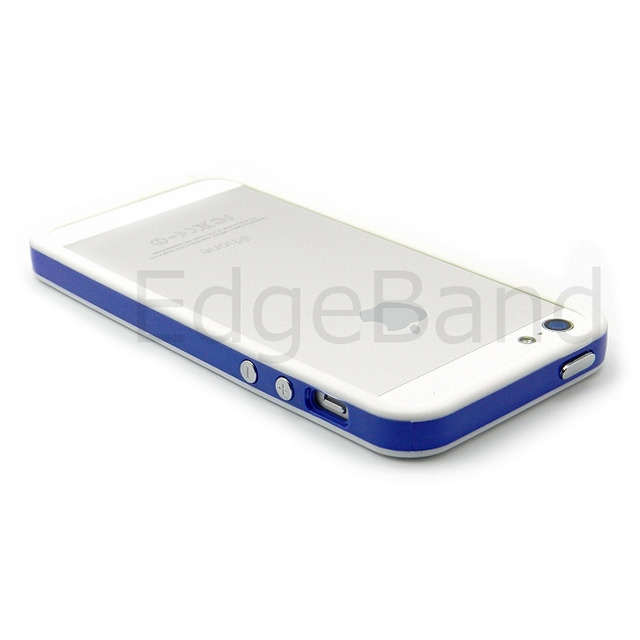 【iPhoneSE(第1世代)/5s/5 ケース】ハイブリッドバンパー Edge Band (Blue*WhiteRim)