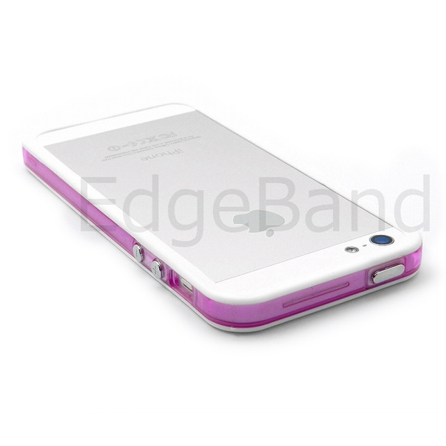 【iPhoneSE(第1世代)/5s/5 ケース】ハイブリッドバンパー Edge Band (ClearPurple*WhiteRim)