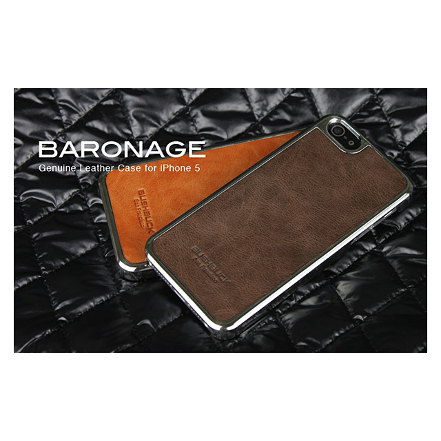 【iPhoneSE(第1世代)/5s/5 ケース】Baronage シェニュインレザーケース コーヒーサブ画像