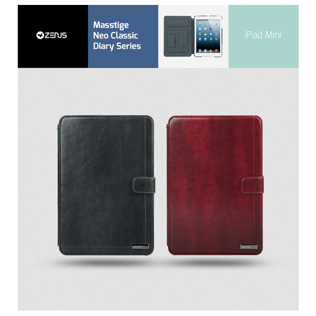 【iPad mini3/2/1 ケース】Masstige Neo Classic Diary ワインレッドサブ画像