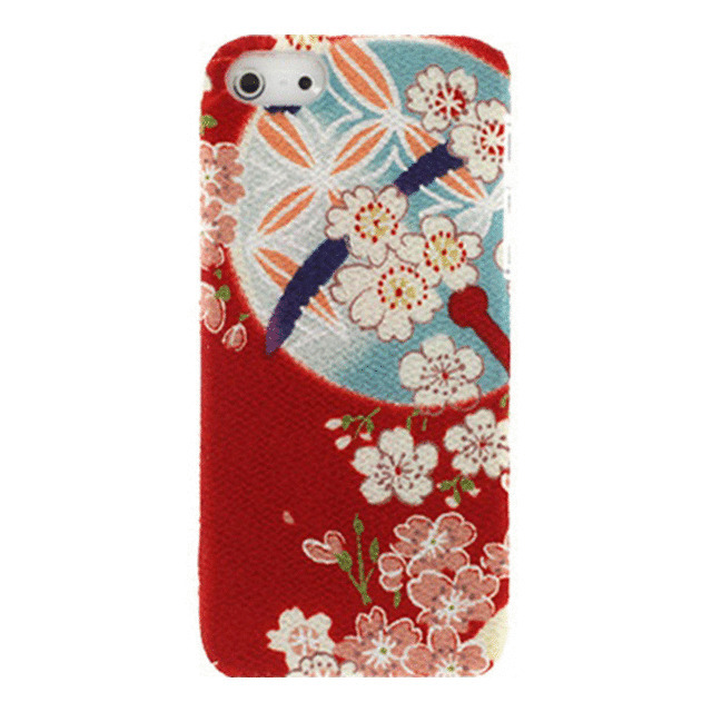 【iPhoneSE(第1世代)/5s/5 ケース】KIMONO Case 着物ケース(しだれ桜/紅)