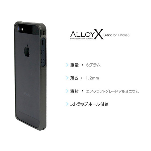 【iPhoneSE(第1世代)/5s/5 ケース】Alloy X (Black)サブ画像