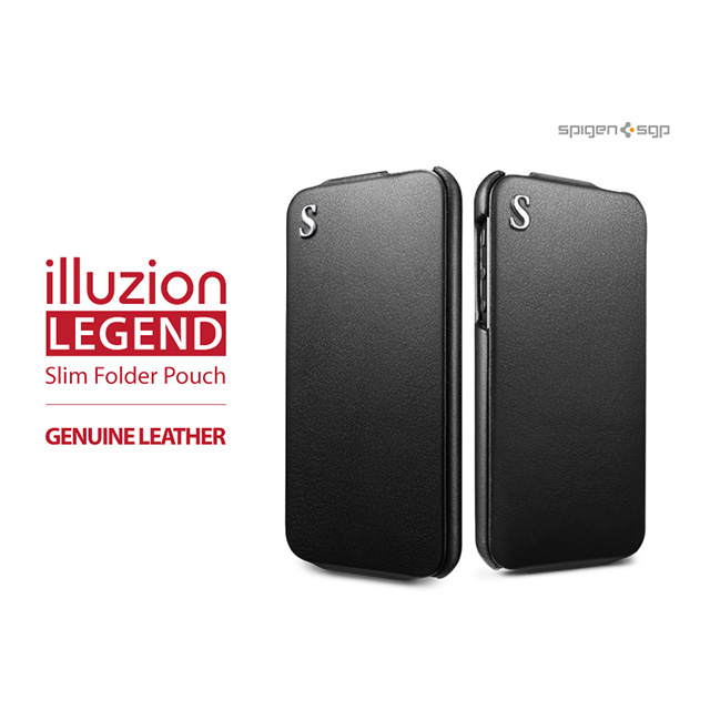 【iPhoneSE(第1世代)/5s/5 ケース】Leather Case illuzion LEGEND Blackサブ画像