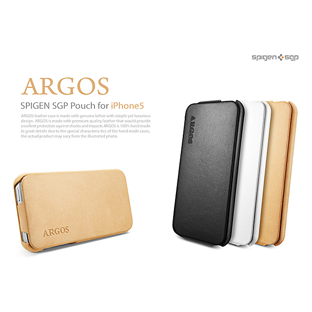 【iPhoneSE(第1世代)/5s/5 ケース】Leather Case ARGOS Series (Black)サブ画像