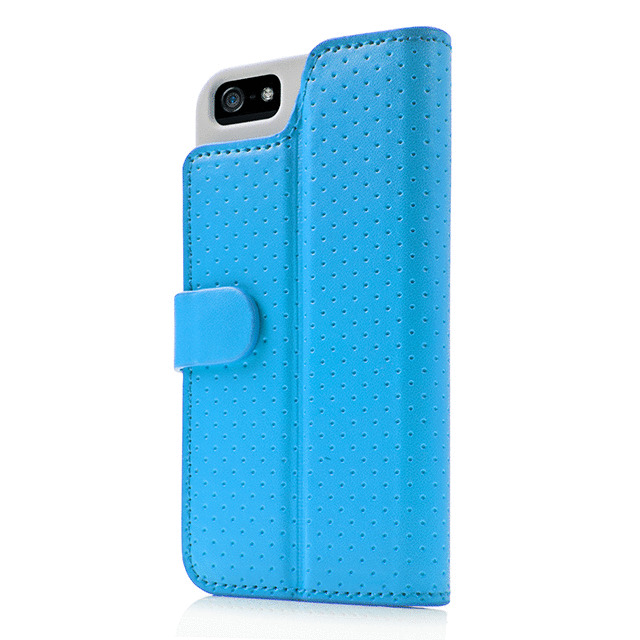 【iPhoneSE(第1世代)/5s/5 ケース】Folder Case Sider Polka Blue/Greygoods_nameサブ画像