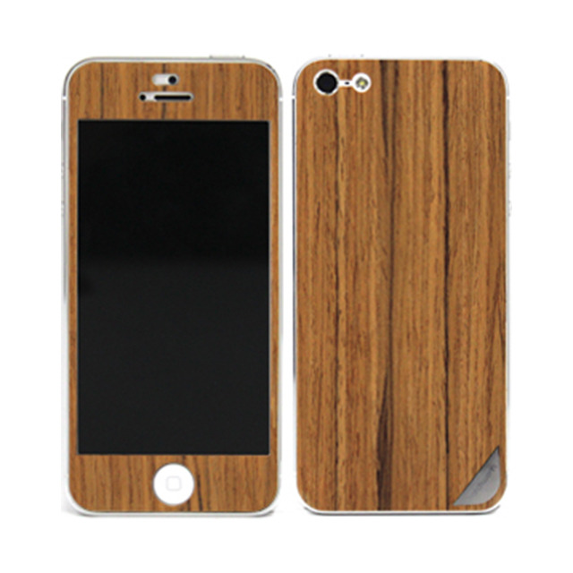 【iPhoneSE(第1世代)/5s/5 スキンシール】Naked Nature Collection (Teak)