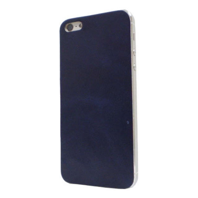 【iPhone5 スキンシール】BADSMAKESGOODS レザーカバー (Navy)