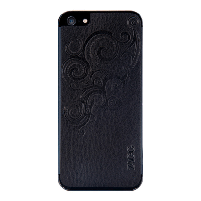 【iPhone5 スキンシール】Leatherskins for iPhone5(Black Embossed)