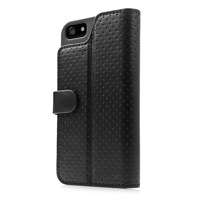 【iPhoneSE(第1世代)/5s/5 ケース】Folder Case Sider Polka Black/Blackサブ画像