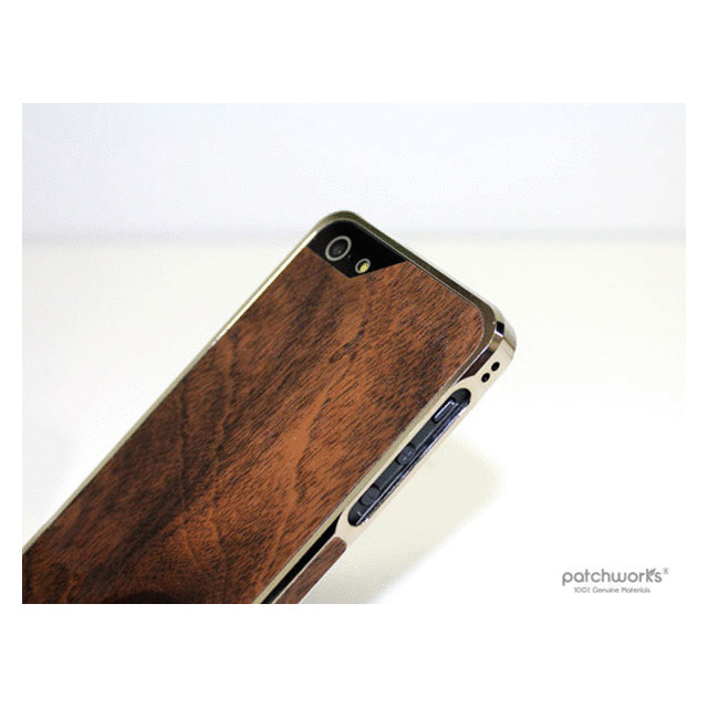 【iPhoneSE(第1世代)/5s/5 ケース】Alloy X Wood (24K White Gold×Teak)サブ画像