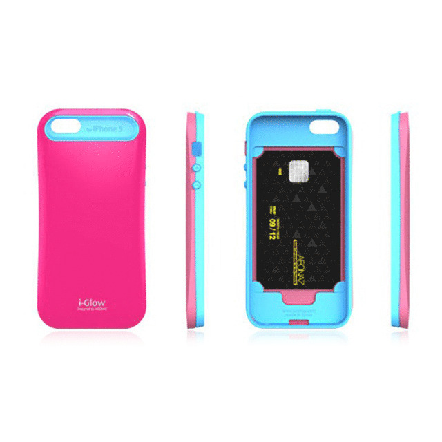 【iPhoneSE(第1世代)/5s/5 ケース】i-Glow Vivid Case with TCS Pink×Bluegoods_nameサブ画像