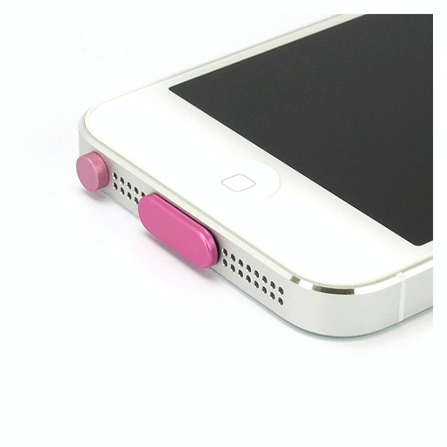 【iPhone5s/5c/5】アルミニウムポートキャップセット (ピンク)goods_nameサブ画像