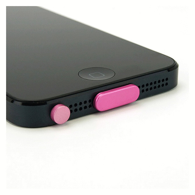 【iPhone5s/5c/5】アルミニウムポートキャップセット (ピンク)goods_nameサブ画像