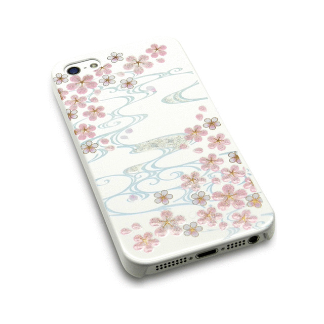 【iPhoneSE(第1世代)/5s/5 ケース】高盛り蒔絵ケース 桜(白)goods_nameサブ画像